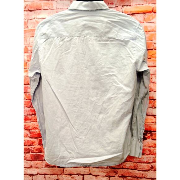 Tretorn Shirt Mens Large Blue Long Sleeve Regular Fit Patch Pocket Button Down - Picture 2 of 7